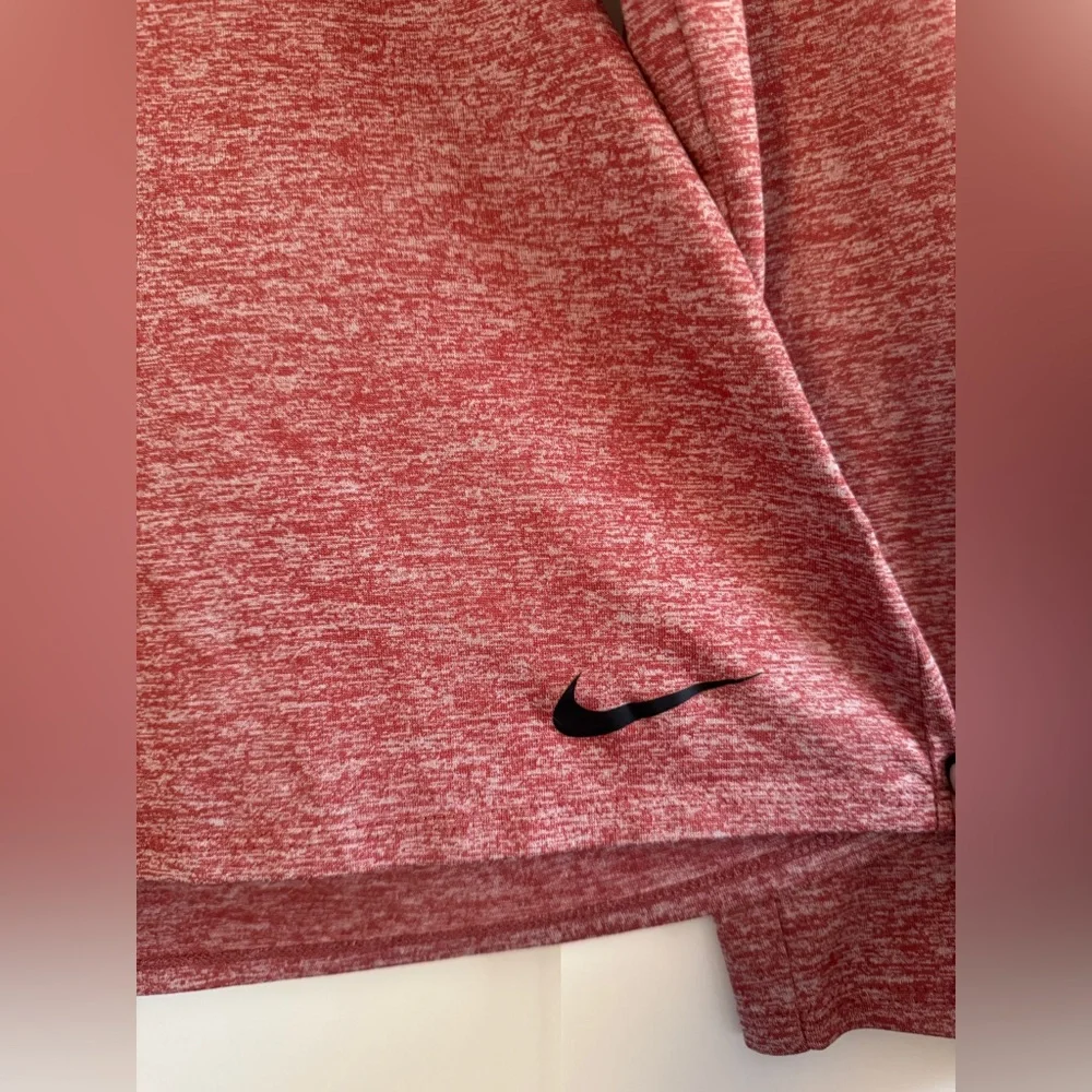Nike Womens Dri Fit Hooded Running Pullover Top Heathered Marl Red Size XS EUC